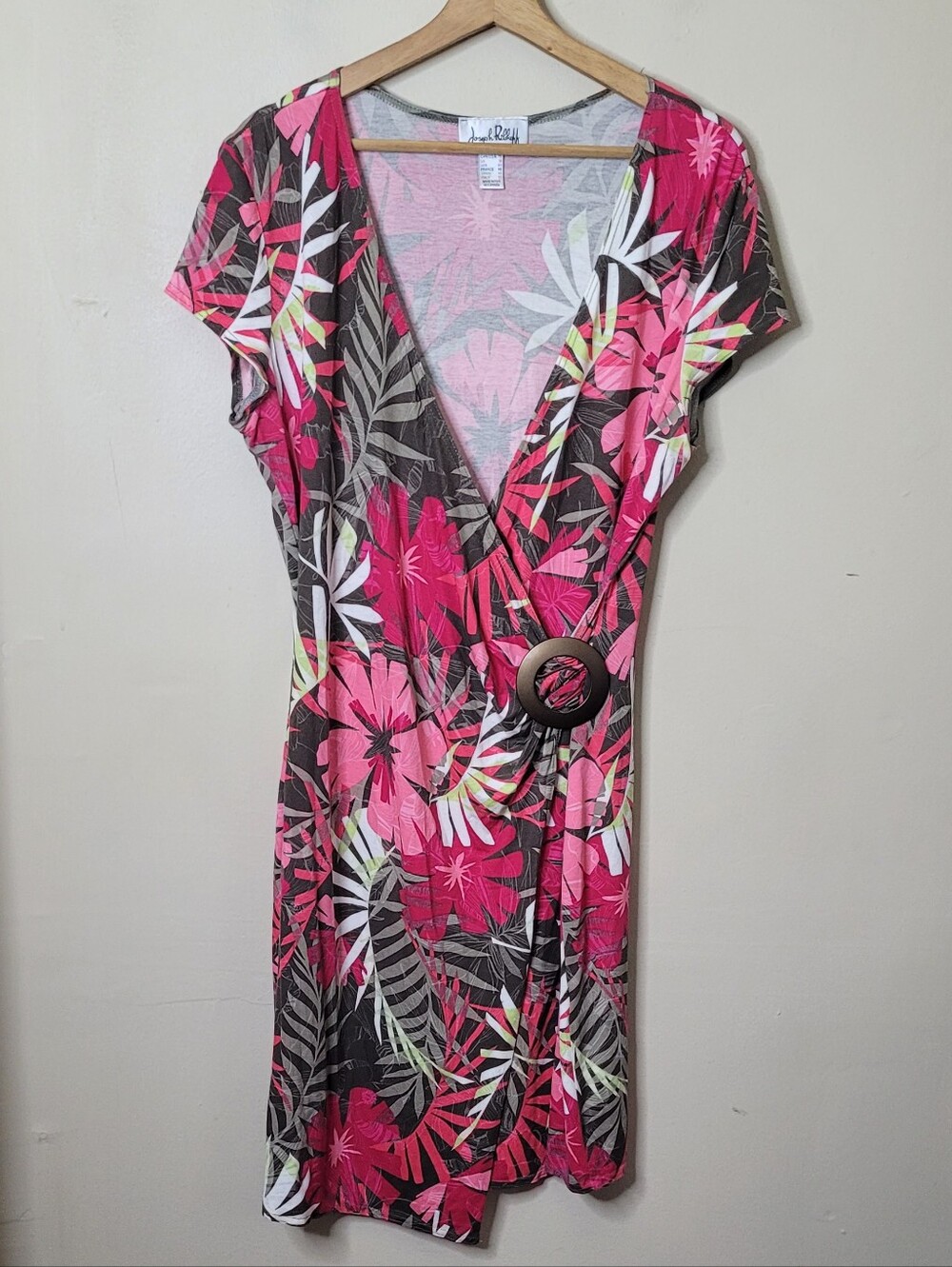 Joseph Ribkoff Floral Faux Wrap Dress - Picture 2 of 7
